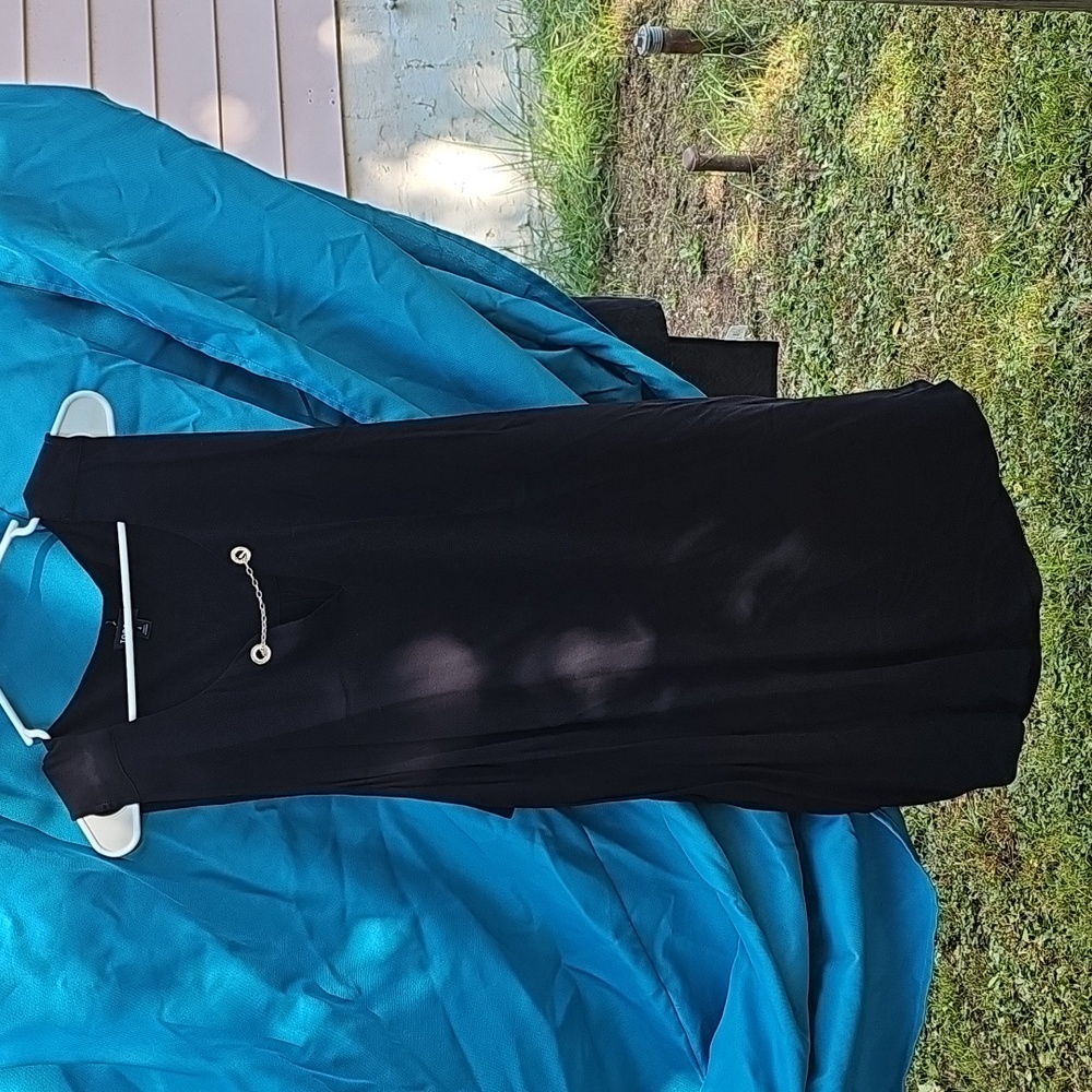 Black Sleeveless Top with Silver Detail
